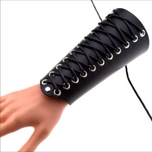 Leather Laced Up Gauntlet
